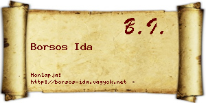 Borsos Ida névjegykártya
